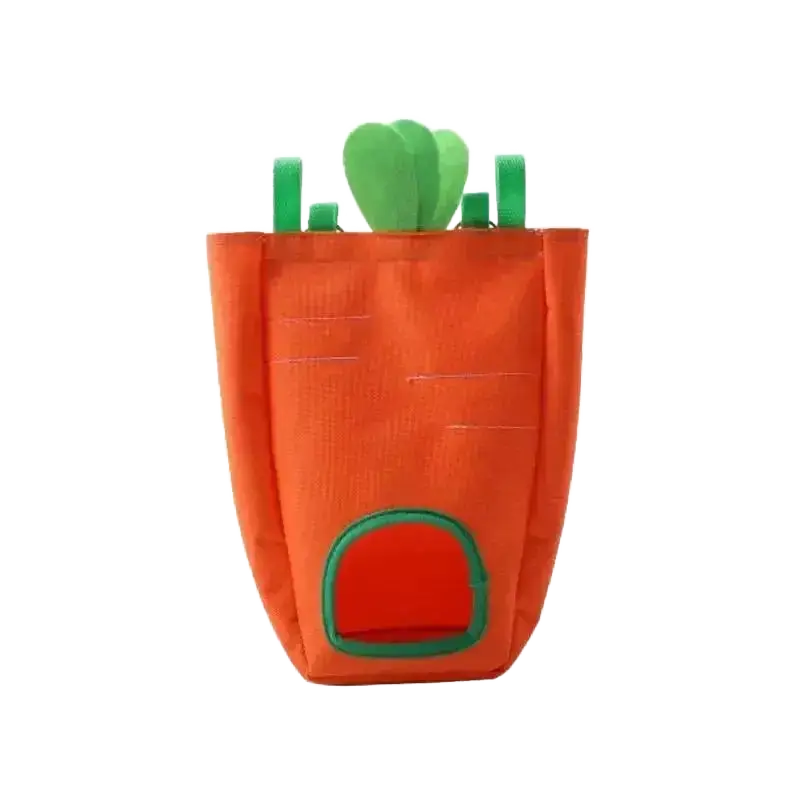 Carrot-Shape Hay Feeder For Guinea Pig Bunny Food Rack.
