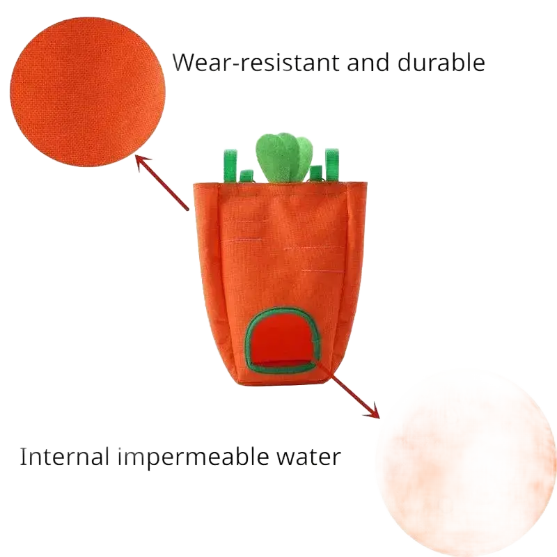 Carrot-Shape Hay Feeder For Guinea Pig Bunny Food Rack.