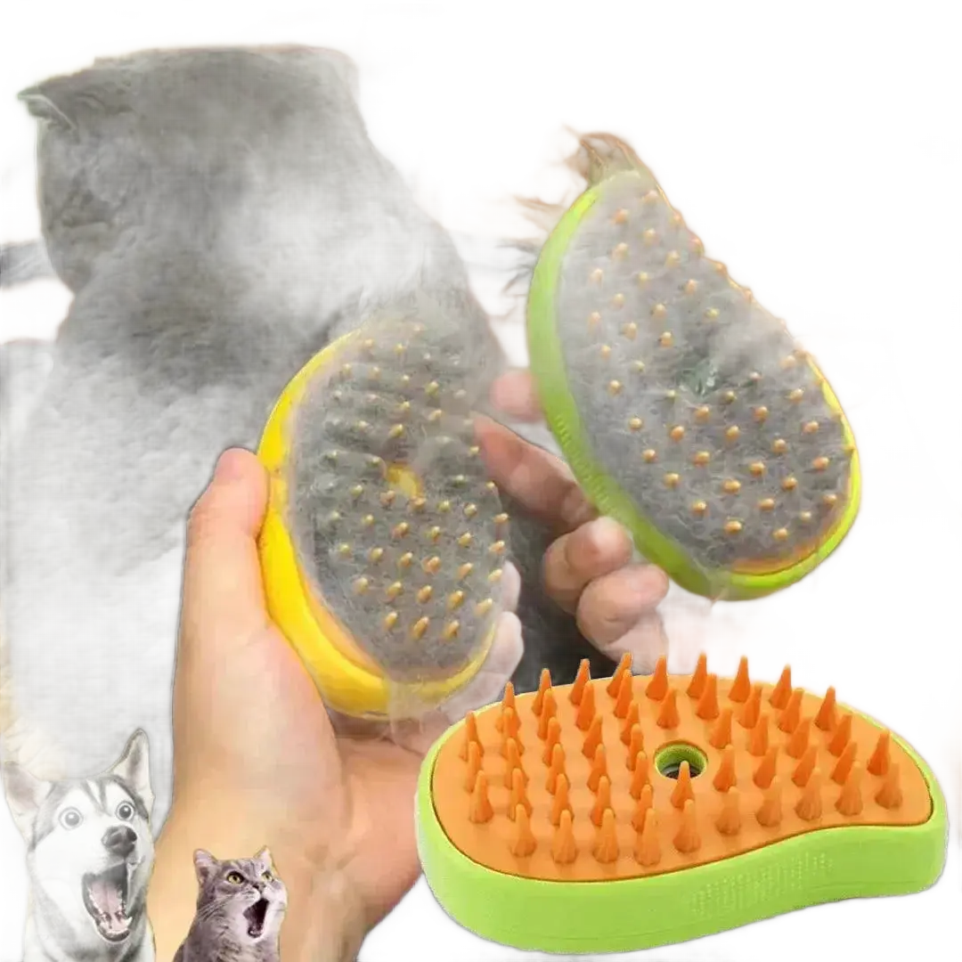 Cat Dog Steamy Brush Electric Sprayer 3 in 1 Grooming Tool.