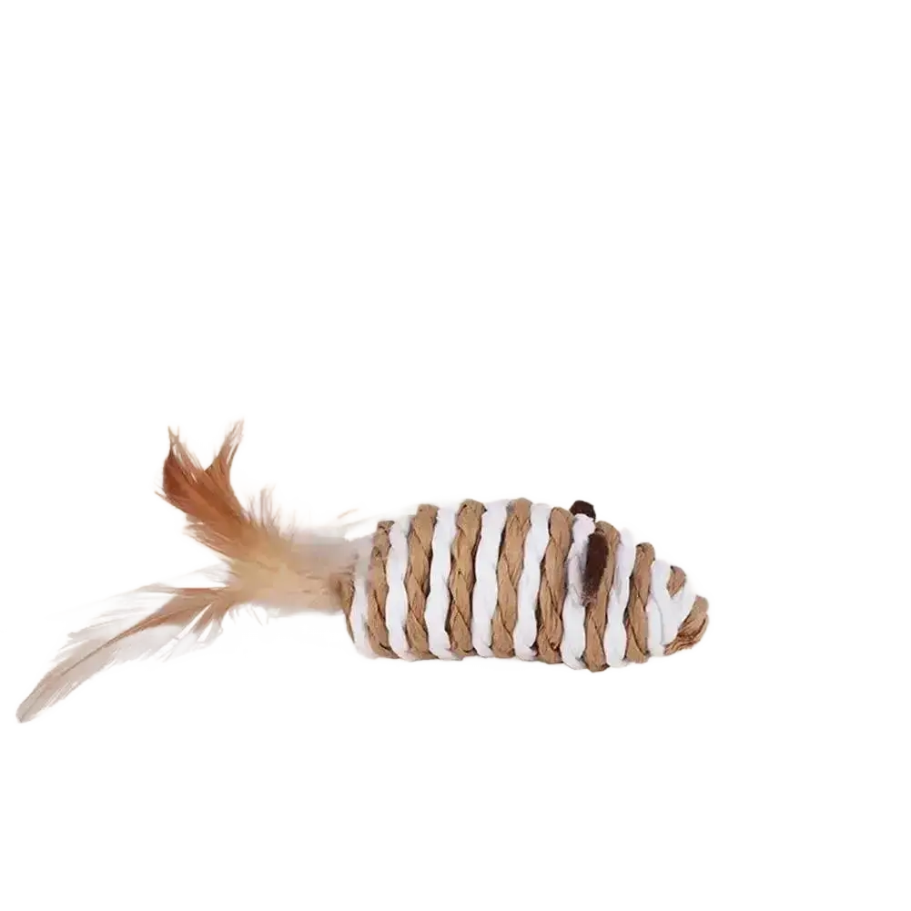 Cat Toys Pet Toys Mopping Mouse Toy Plush Feather Bell.