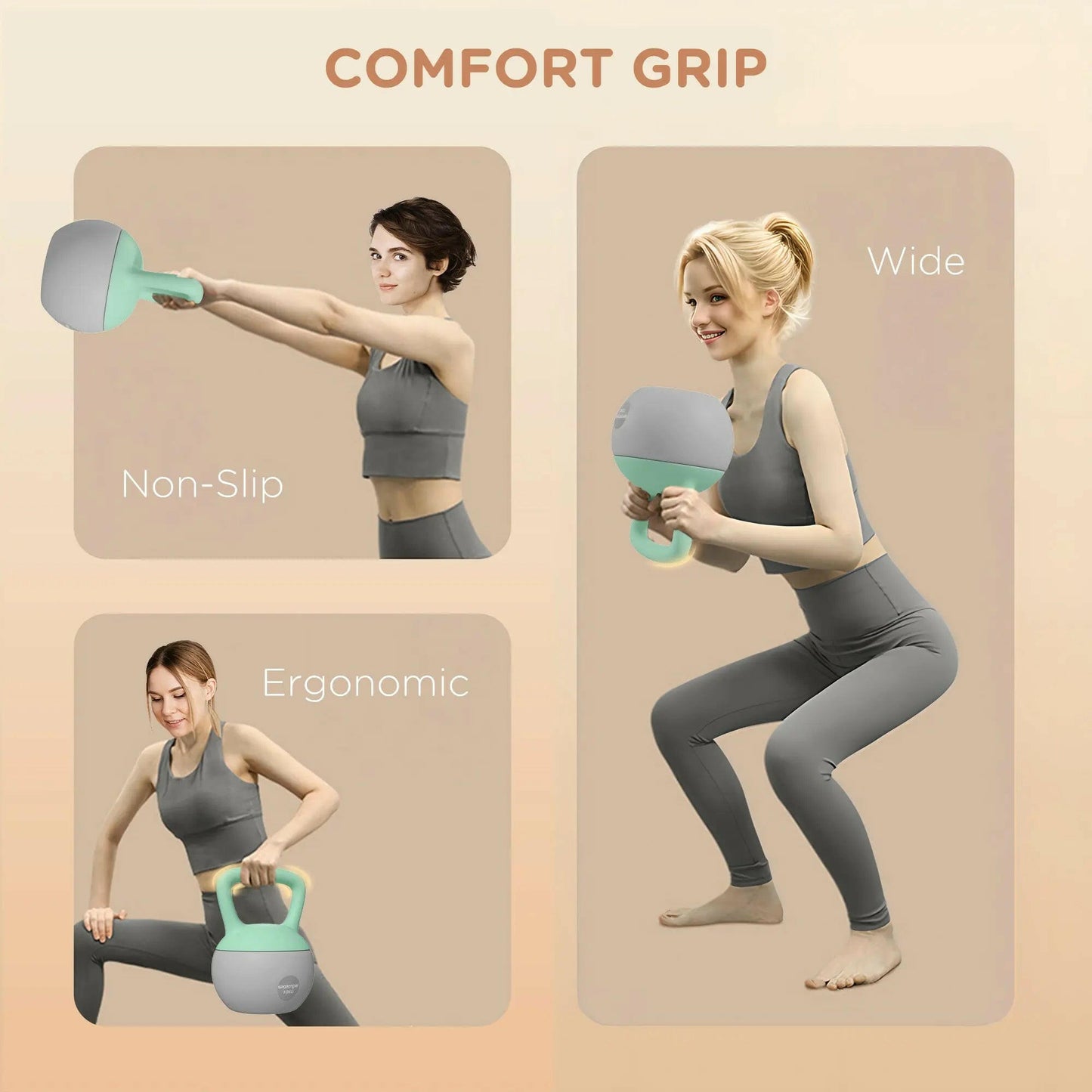 2 X 10kg Soft Kettlebell With Non-Slip Handle For Home Gym.