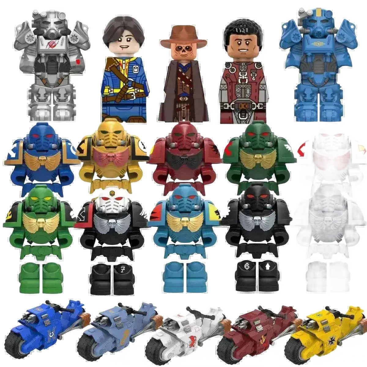 Fallout Games Bricks Space Wolves Marine Action Figure Toy.