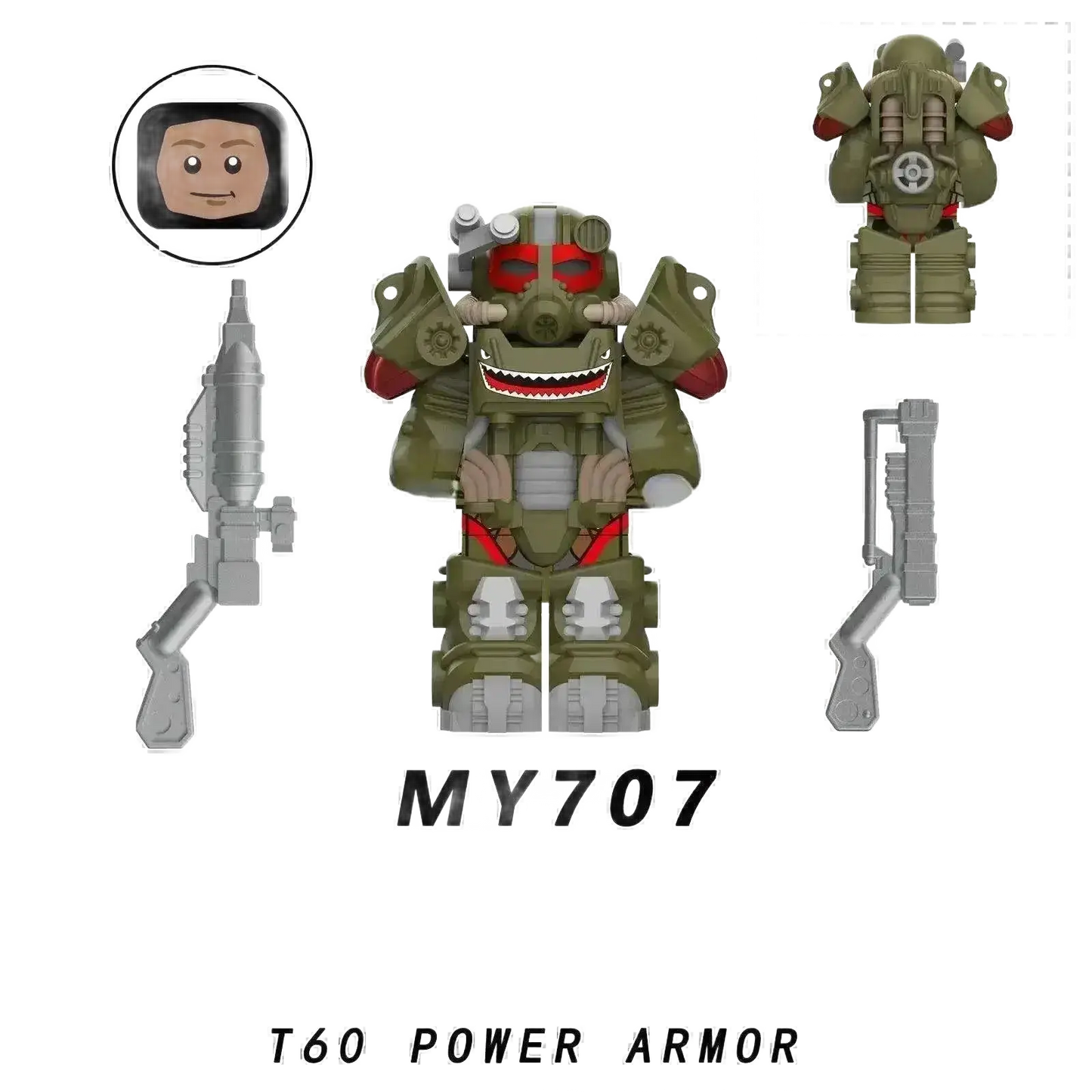 Fallout Games Bricks Space Wolves Marine Action Figure Toy.