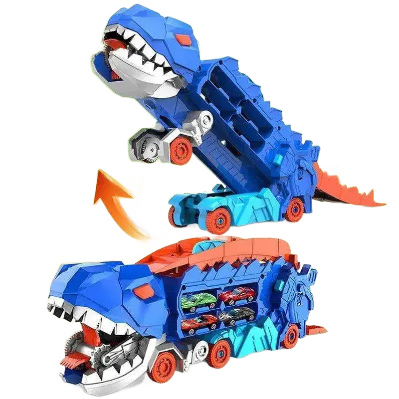 Folding Dinosaur Transporter Car Vehicle Racing Track With Mini Car.