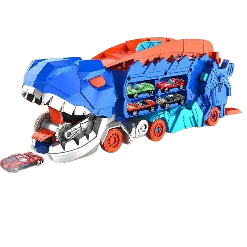 Folding Dinosaur Transporter Car Vehicle Racing Track With Mini Car.