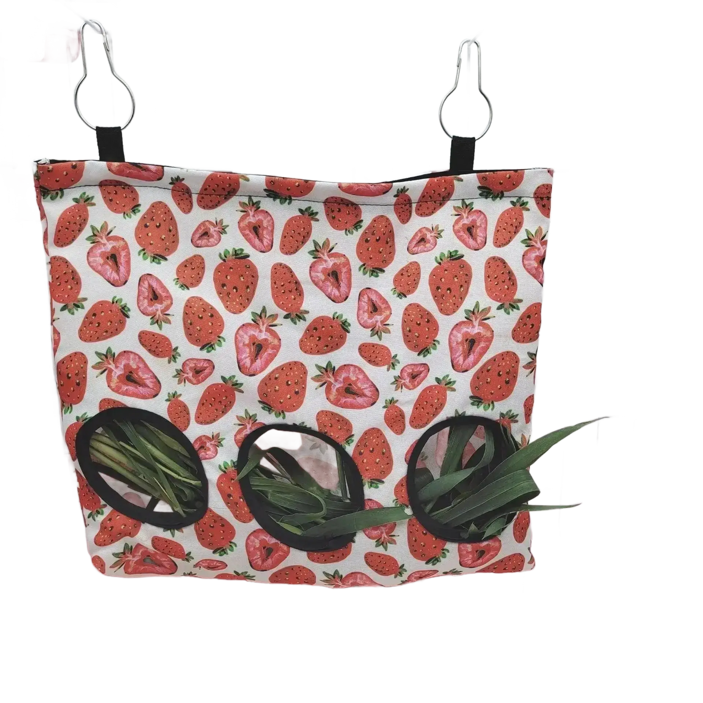 Guinea Pigs 2/3 Holes Hay Feeding Bags Strawberry Printed - petguardiansupplies petguardiansupplies Pet Supplies