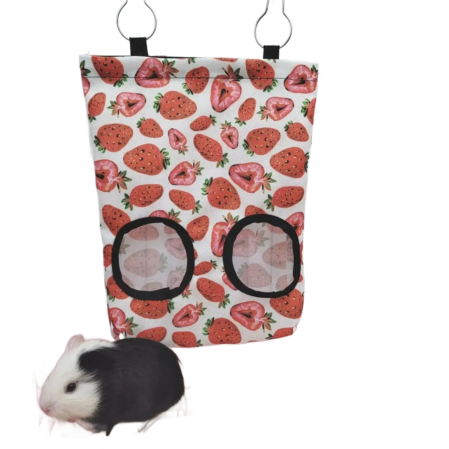 Guinea Pigs 2/3 Holes Hay Feeding Bags Strawberry Printed - petguardiansupplies petguardiansupplies Pet Supplies