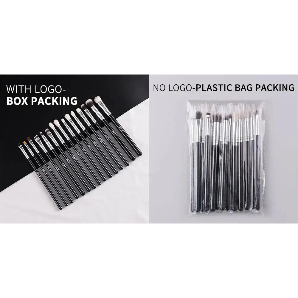 BEILI Black 10-19Pcs Makeup Brushes Natural Synthetic Hair Set.