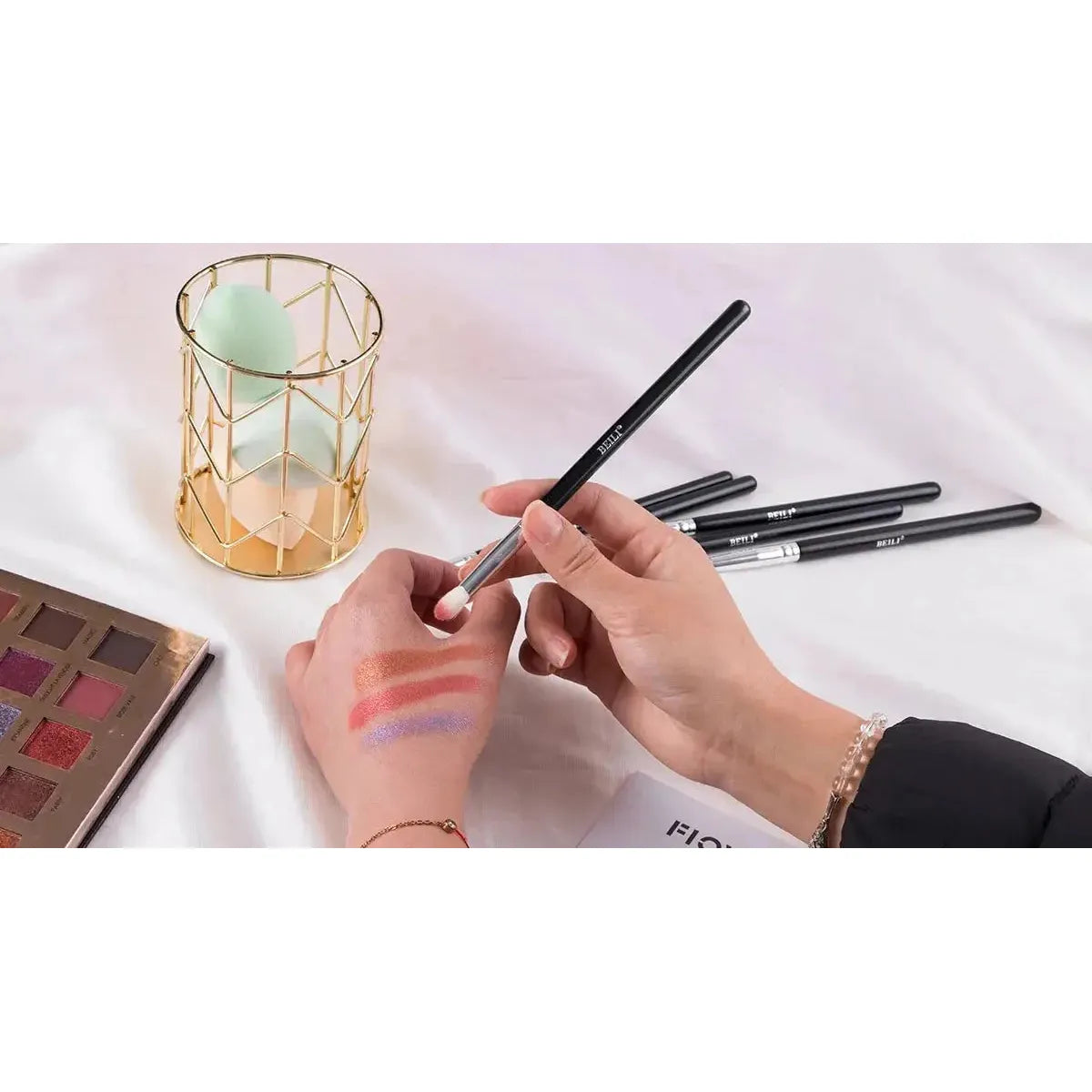 BEILI Black 10-19Pcs Makeup Brushes Natural Synthetic Hair Set.