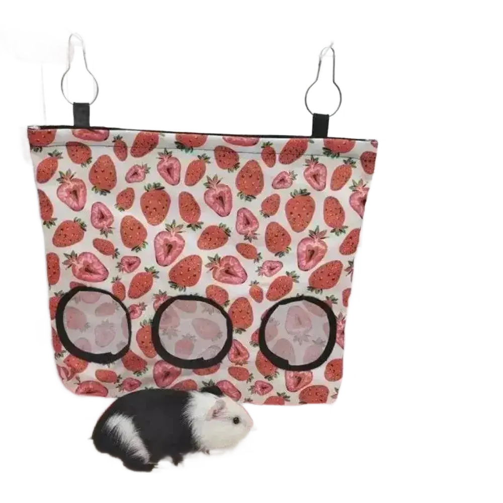 Hanging Feeding Bag Pet Hay Bag for Guinea Pigs Rabbit Feeder.
