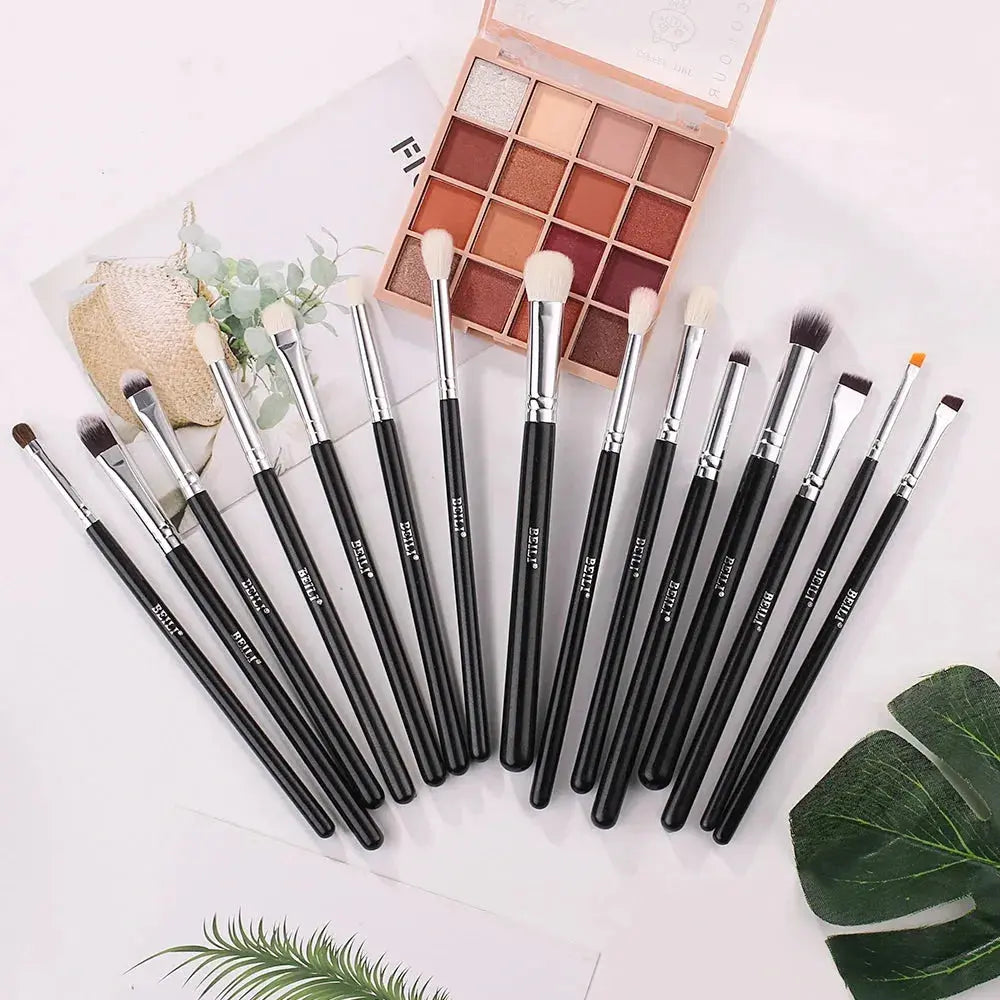BEILI Black 10-19Pcs Makeup Brushes Natural Synthetic Hair Set.