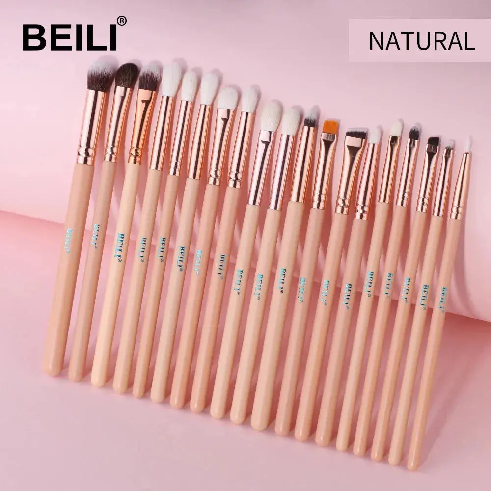 BEILI Black 10-19Pcs Makeup Brushes Natural Synthetic Hair Set.