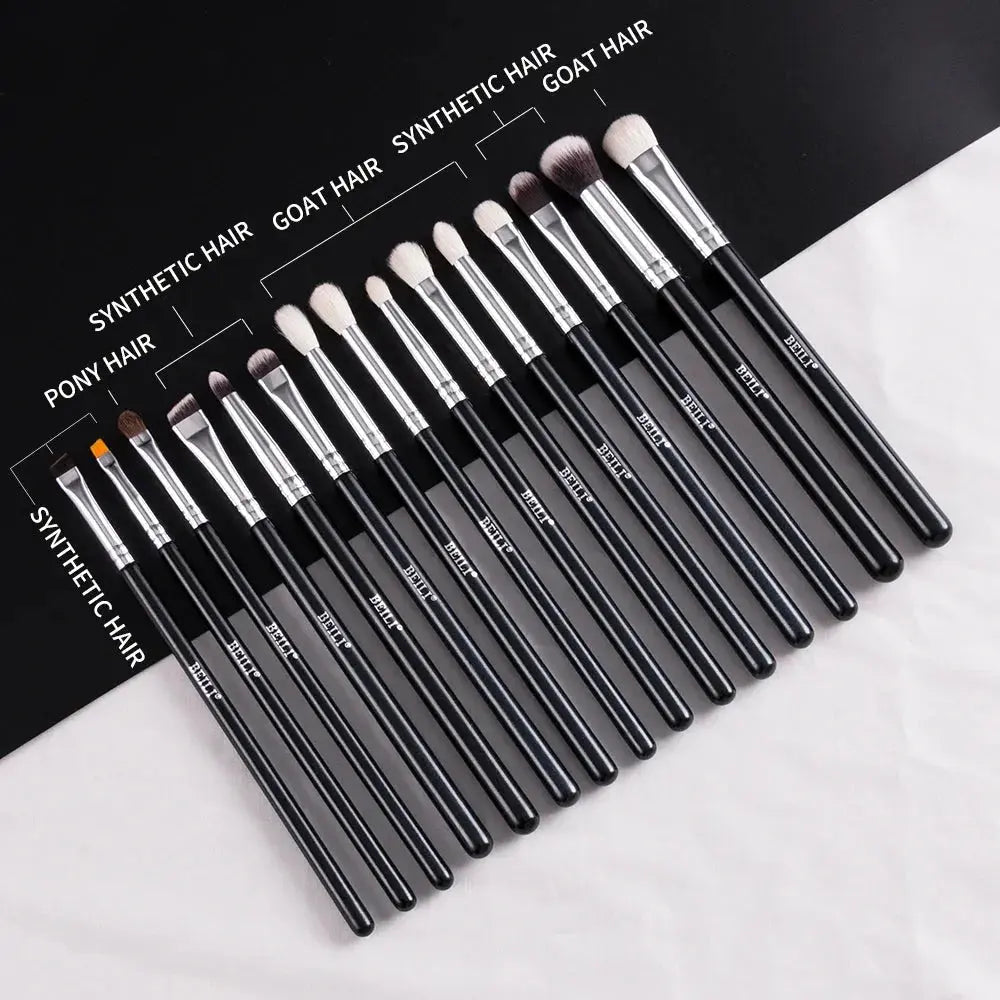 BEILI Black 10-19Pcs Makeup Brushes Natural Synthetic Hair Set.