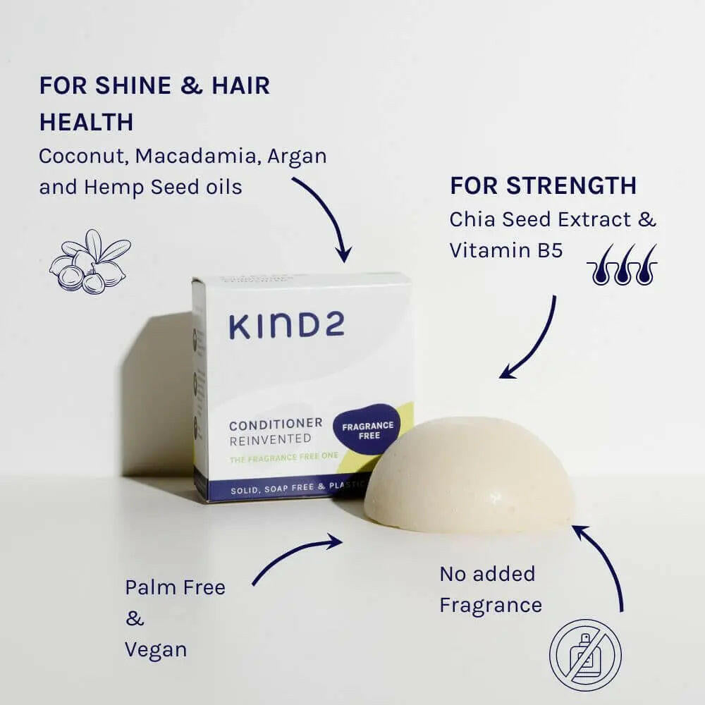 The Fragrance Free One - solid conditioner bar.