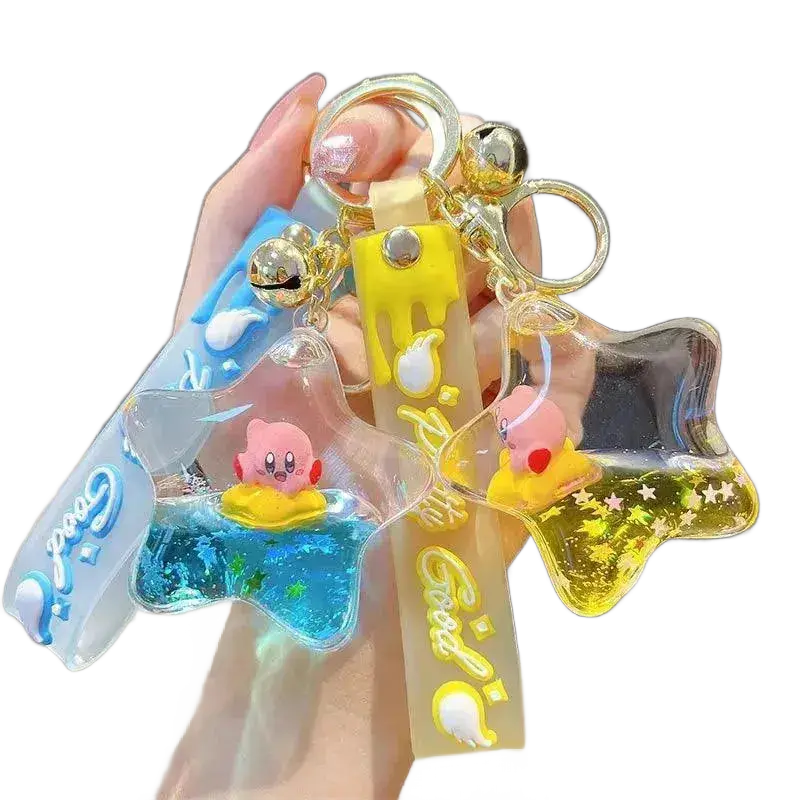 Keychain Cartoon Quicksand Bottle Bag Pendant Gift for Kids.