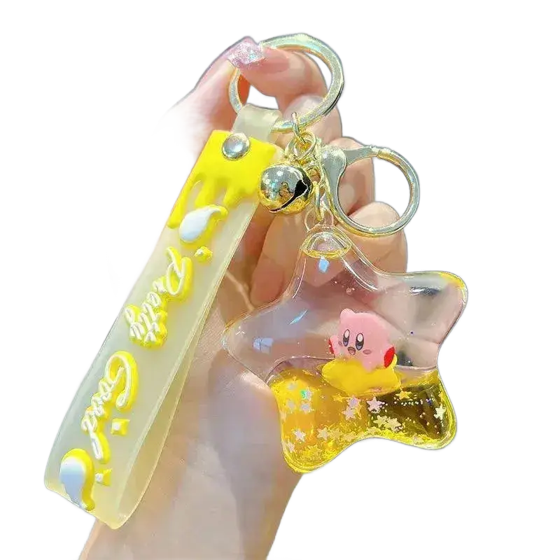 Keychain Cartoon Quicksand Bottle Bag Pendant Gift for Kids.