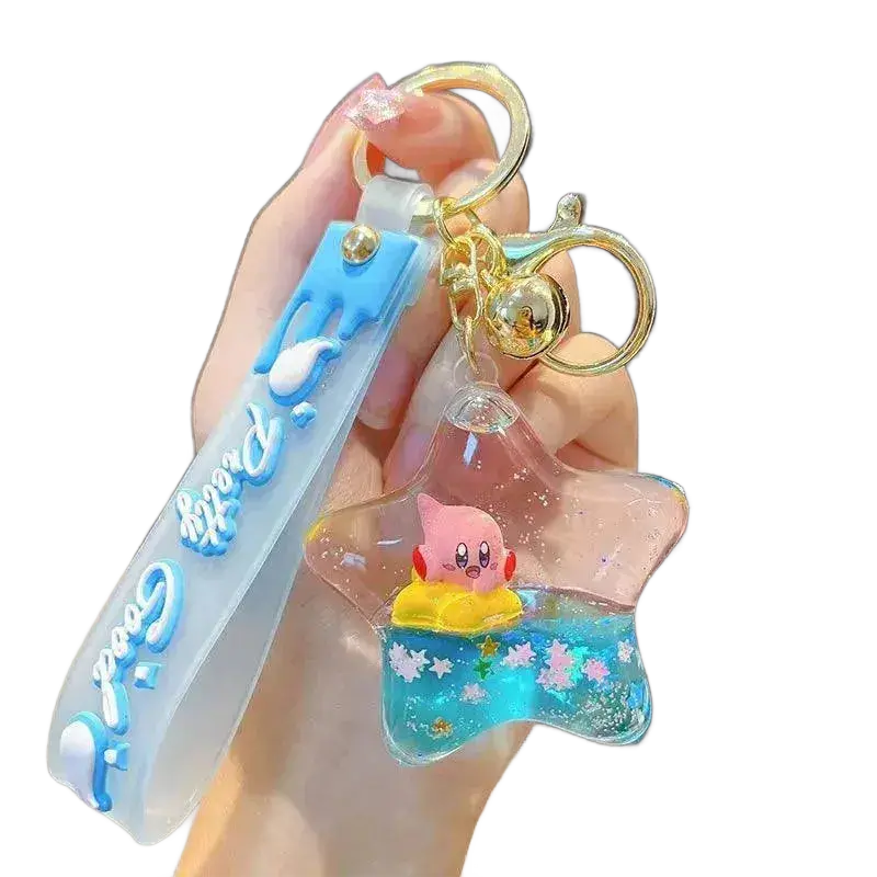 Keychain Cartoon Quicksand Bottle Bag Pendant Gift for Kids.