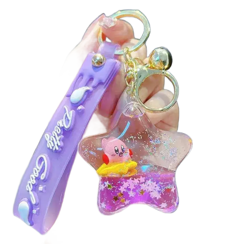 Keychain Cartoon Quicksand Bottle Bag Pendant Gift for Kids.