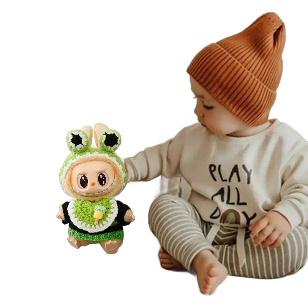 Labubu Mini Plush Doll Clothes Outfit Accessories Set.