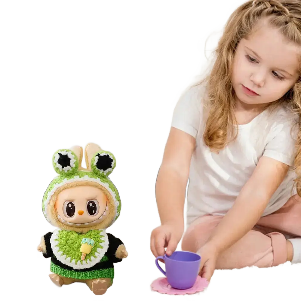 Labubu Mini Plush Doll Clothes Outfit Accessories Set.