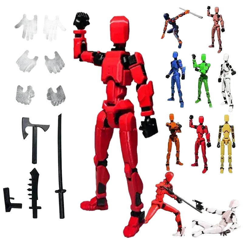 Lucky 13 Figure Toys Dummy 3D Printed Robot Action Figures.