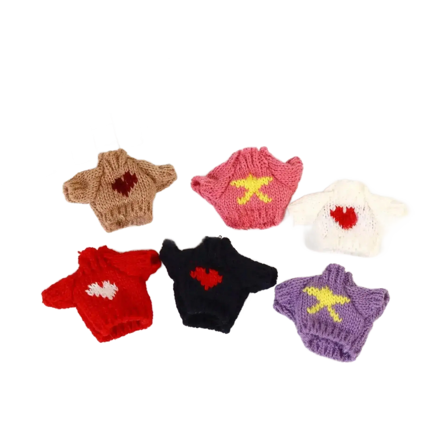 Mini Knit Sweater Doll Clothes Floral Yarn Clothes Plush Doll Toy Fuzzy Pullover Sweater Accessories - petguardiansupplies petguardiansupplies Toys & Hobbies
