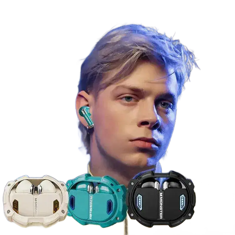 Monster XKT10 Bluetooth Earphones Wireless Headphones Gamer Headset Waterproof TWS Noise Reduction.