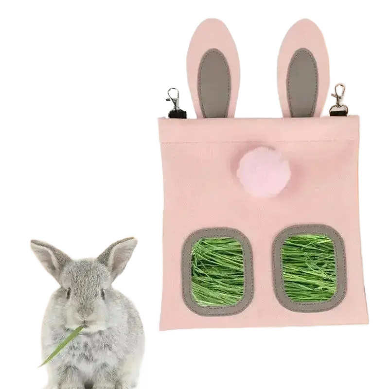 PU Leather Hay Feeder Bag Pet Storage Reusable Tote.