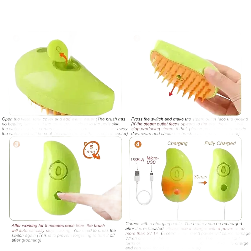 Pet Hair Removal Brush Cat Dog Electric Spray Comb.