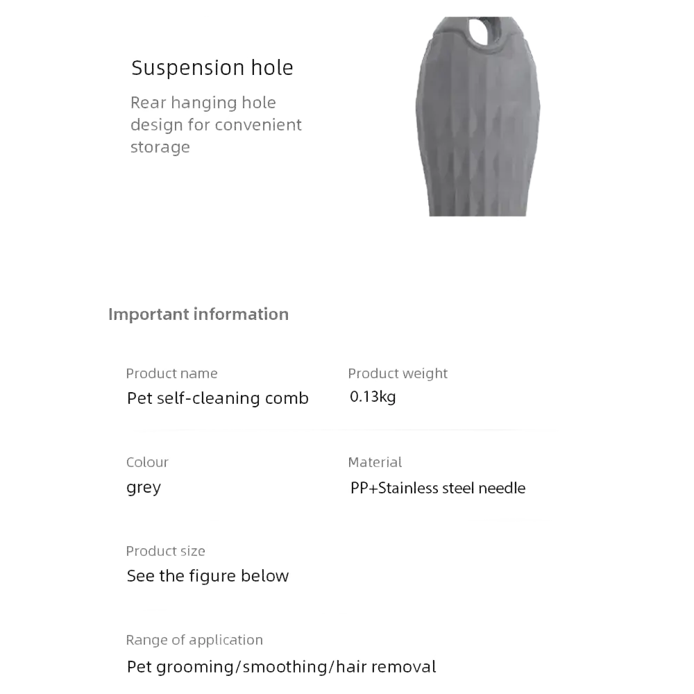 Pet Hair Removal Brush Dog Comb Stainless Steel Grooming Supplies.