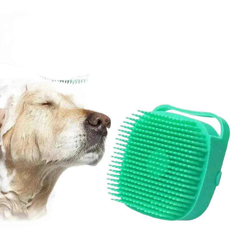 Pet Shower Brush Soft Silicone Massager Cleaning Tool Comb.