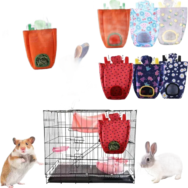 Rabbit Hanging Hay Bag for Bunny Guinea Pigs Cage Feeding - petguardiansupplies petguardiansupplies Pet Supplies