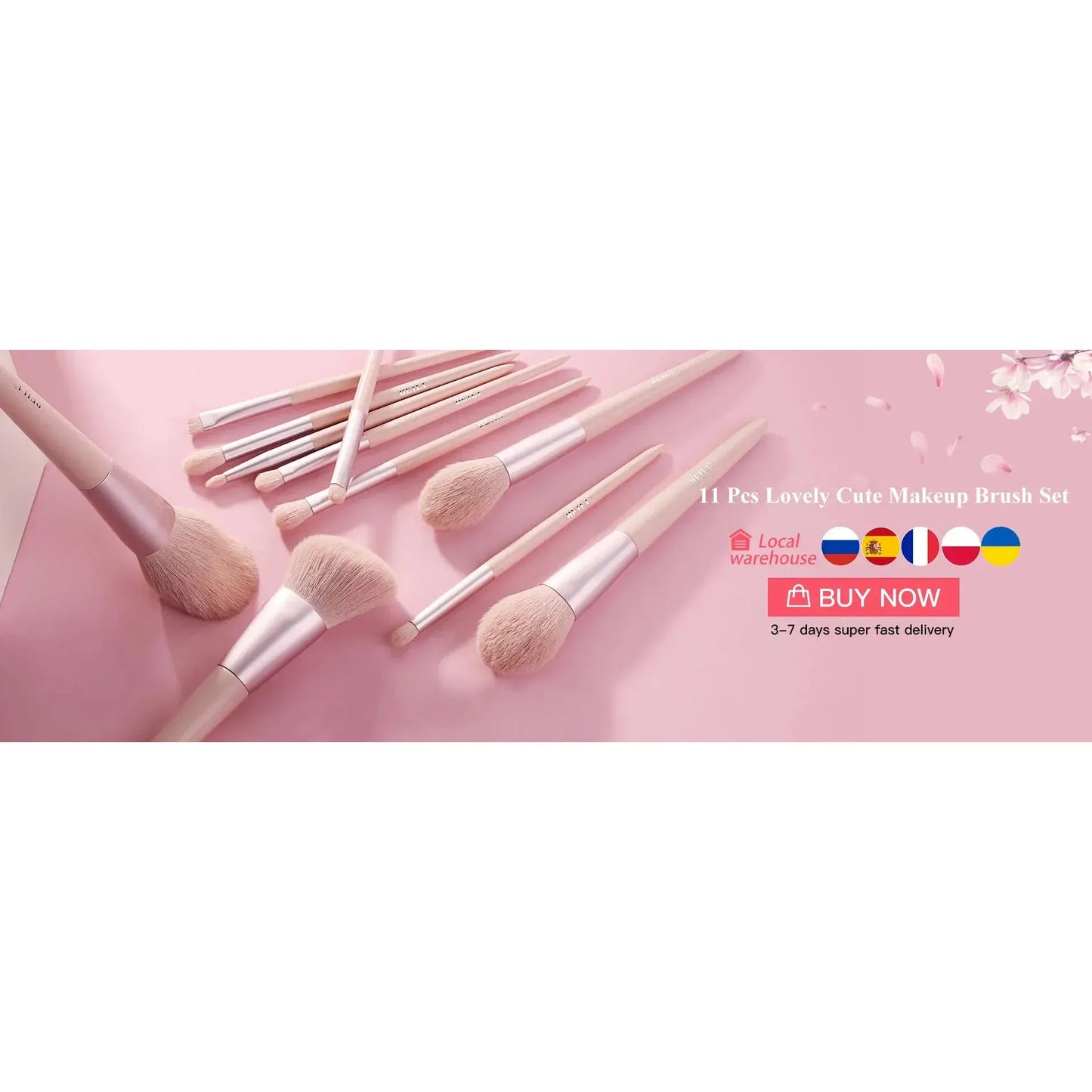BEILI Black 10-19Pcs Makeup Brushes Natural Synthetic Hair Set.