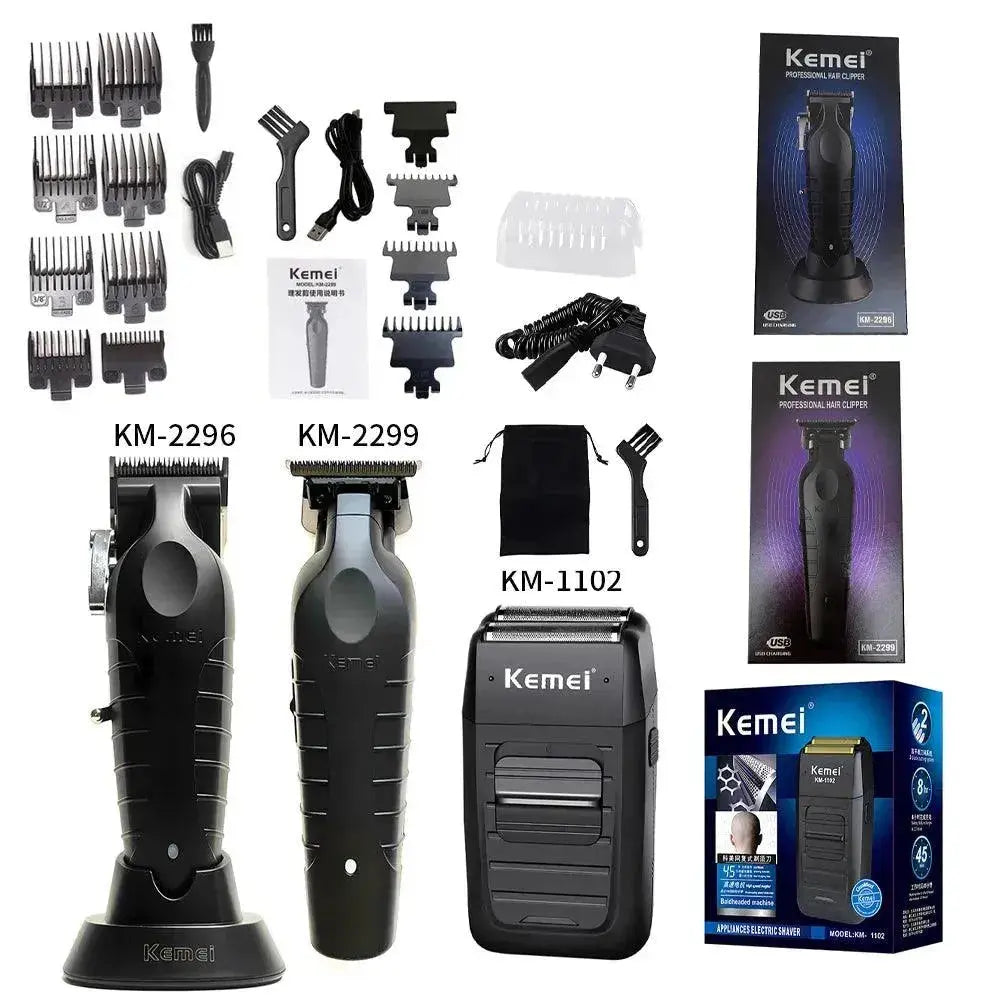 Kemei KM-2296 KM-2299 KM-1102 Hair Clipper Kit for Men.