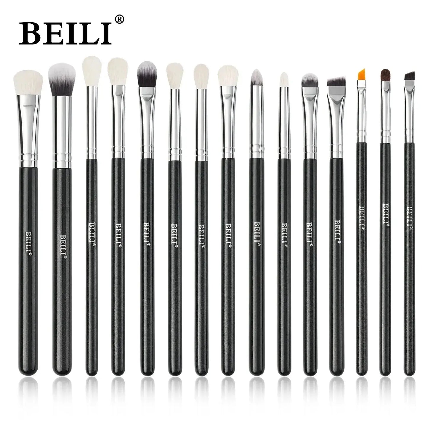 BEILI Black 10-19Pcs Makeup Brushes Natural Synthetic Hair Set.
