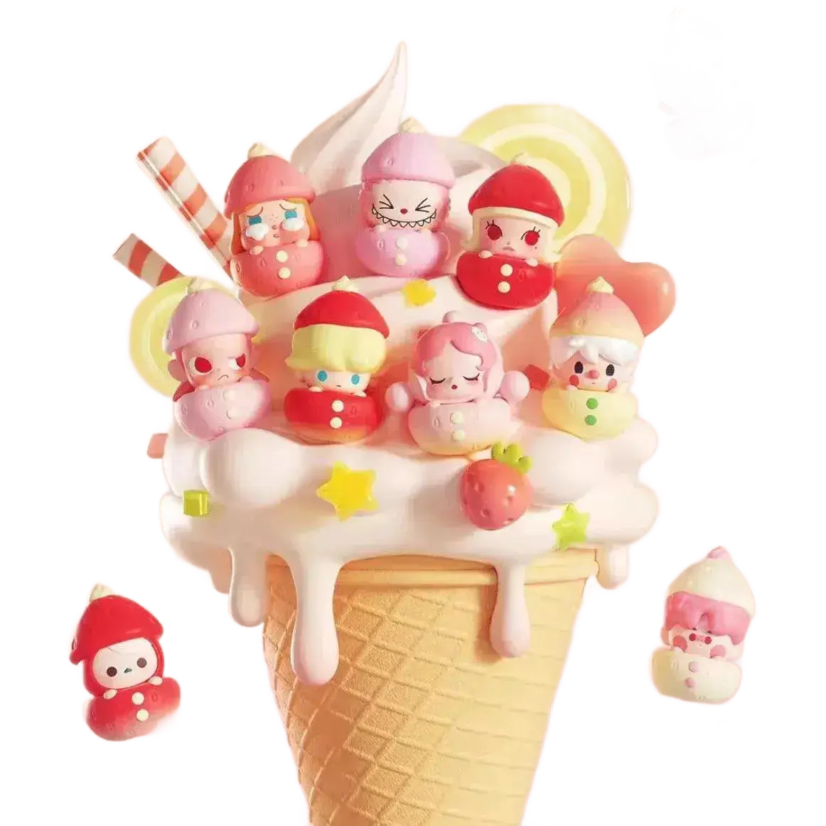 Strawberry Series Labubu Action Figure Doll Toys for Kids.