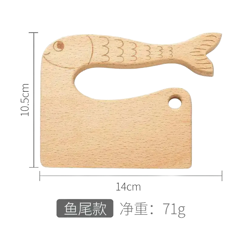 Wooden Kids Knife Cooking Toys Simulation Knives for Pretend Play.