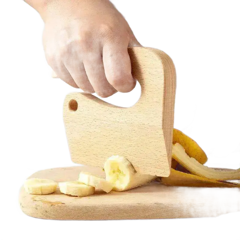 Wooden Kids Knife Cooking Toys Simulation Knives for Pretend Play.