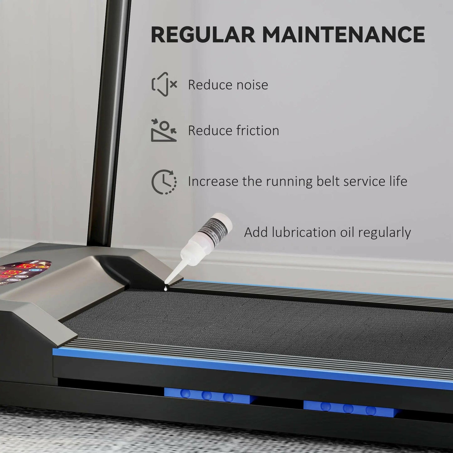 HOMCOM Steel Folding Motorized Home Treadmill Walking Machine Blue.