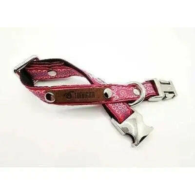 Finnigan Small Dog Collar Personalised Engraving Designer Fabrics - petguardiansupplies Pet Supplies