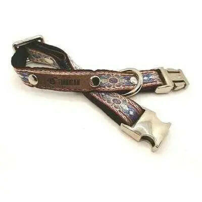 Finnigan Small Dog Collar Personalised Engraving Designer Fabrics - petguardiansupplies Pet Supplies