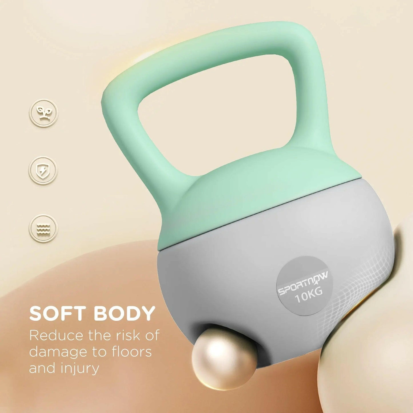2 X 10kg Soft Kettlebell With Non-Slip Handle For Home Gym.