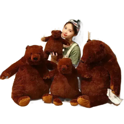 40cm -100cm Simulation DJUNGELSKOG Brown Bear Plush Toy.