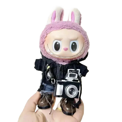 Labubu Mini Clothes Plush Hoodie Doll Accessories for 17cm Dolls.