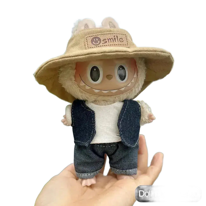 Labubu Mini Clothes Plush Hoodie Doll Accessories for 17cm Dolls.