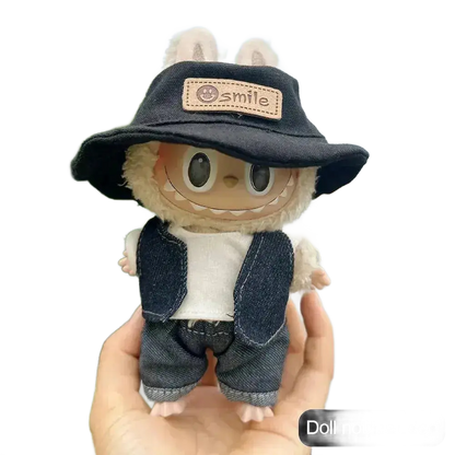 Labubu Mini Clothes Plush Hoodie Doll Accessories for 17cm Dolls.