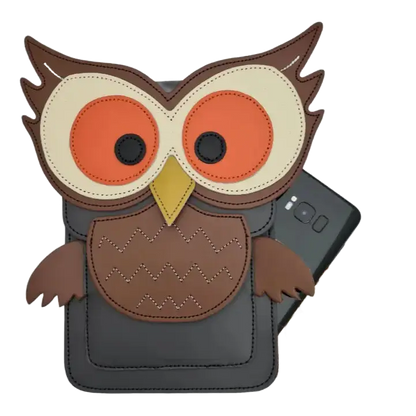 Leather Mobile Phone Pouch – Handmade Owl Design Accessory - petguardiansupplies petguardiansupplies Phone Case