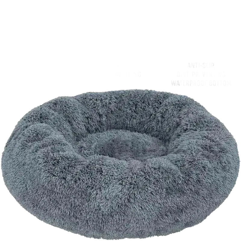 Round Plush Basket Dog Bed for All Sizes and Comfort.