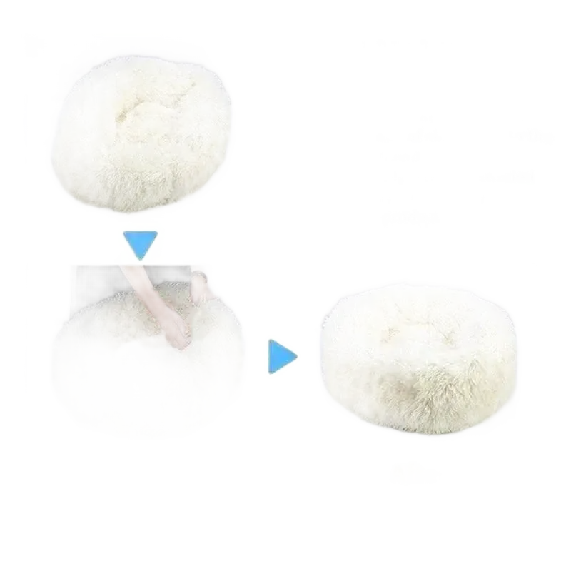 Round Plush Basket Dog Bed for All Sizes and Comfort.