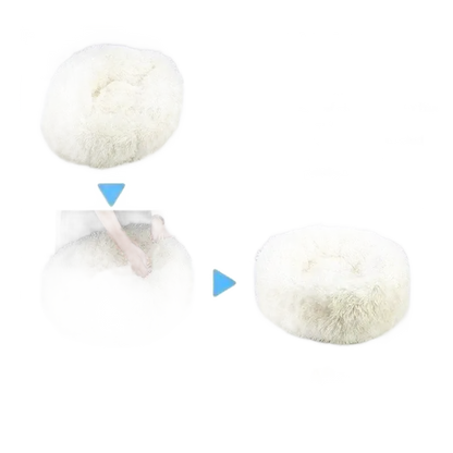 Round Plush Basket Dog Bed for All Sizes and Comfort.